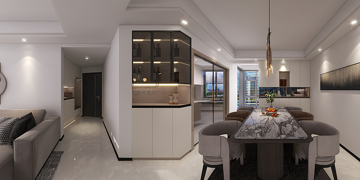 钦州房联装饰-4房2厅2卫-装修设计方案