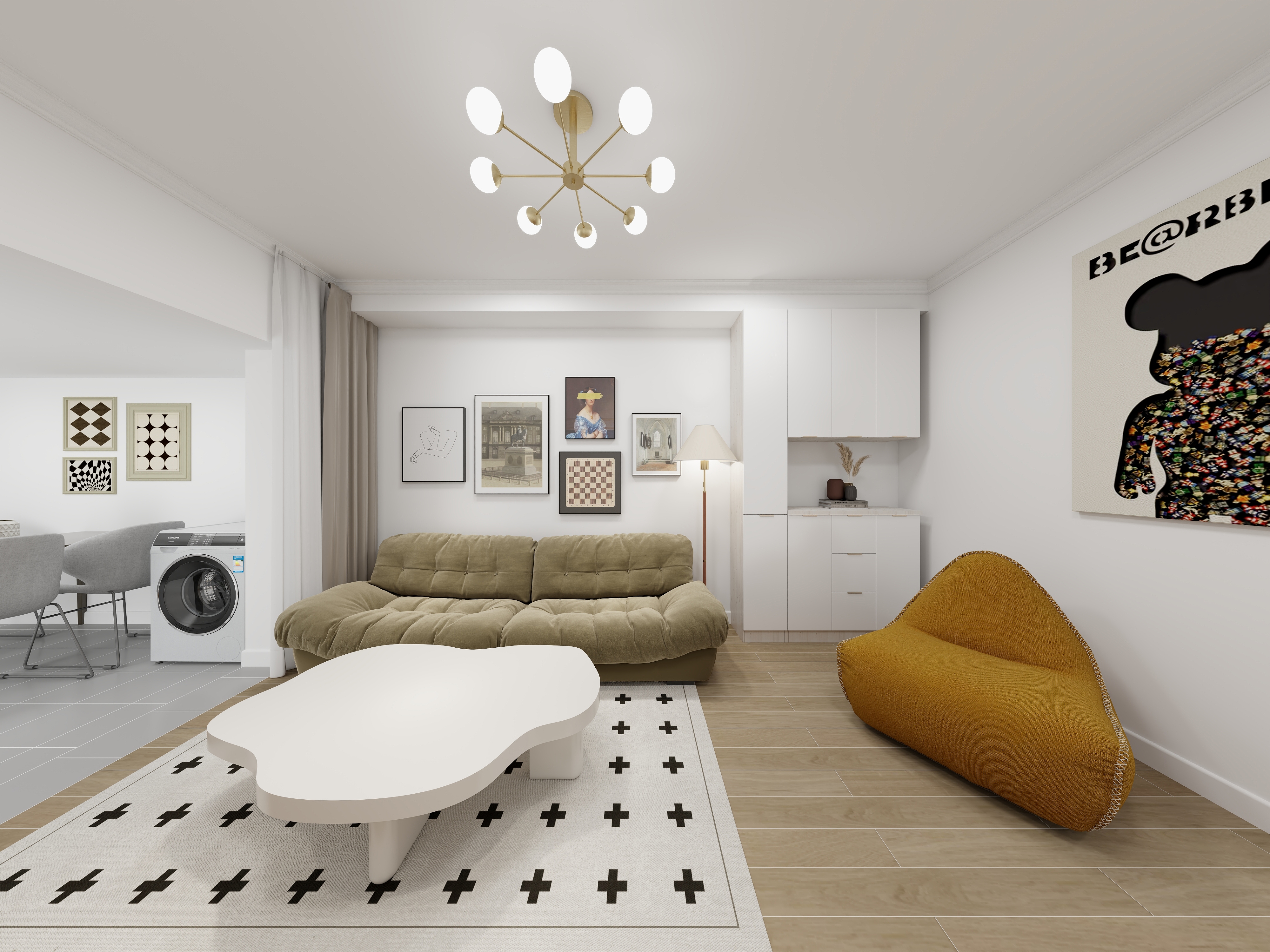 质鼎装饰lwKi-74㎡浦东南路简欧风两居设计装修效果图