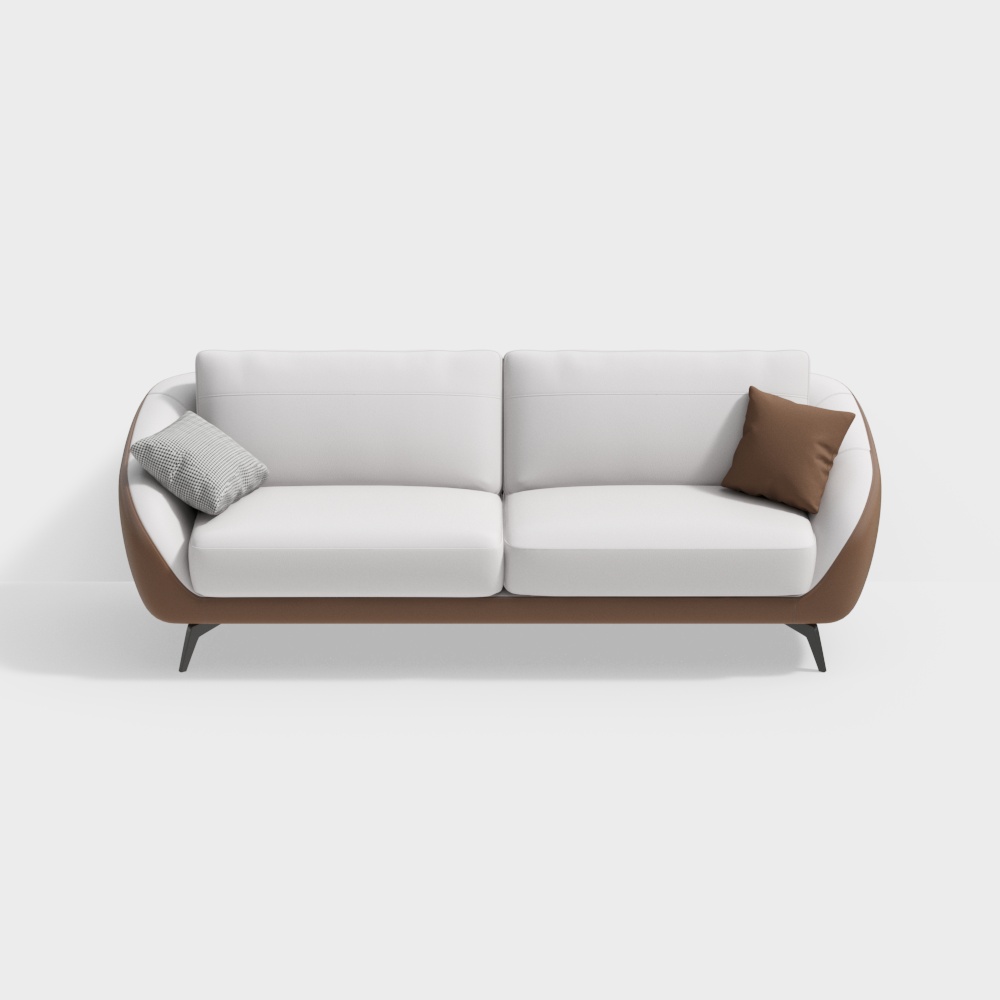 79" White Leath-Aire Sofa Upholstered Sofa 3-Seater Sofa Luxury Sofa