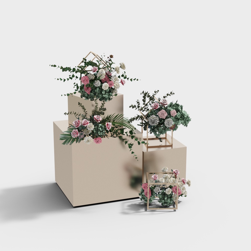 草坪婚礼花草装饰