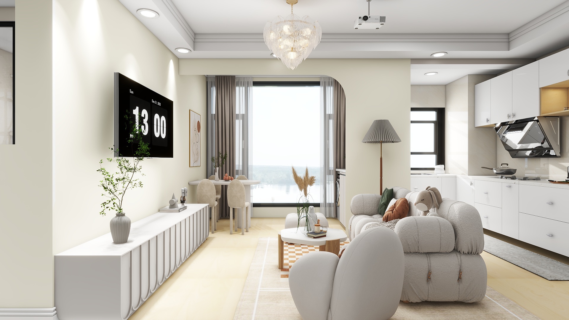 设计-男孩-朗悦公园道1號    方案1装修效果图