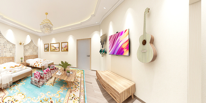 金钻全案设计-公主郡民宿冬天的梦大套房-装修设计方案