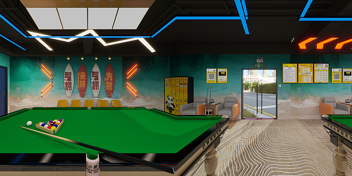 李苏楠-165 北京朝阳区财满街店-黄蓝风格-装修设计方案