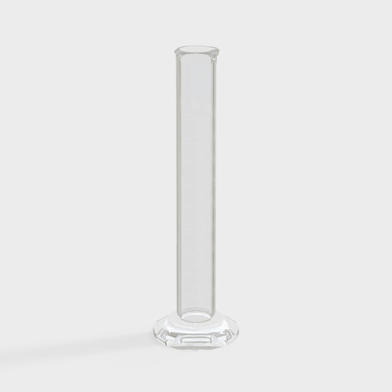 Laboratory glass measuring cylinder