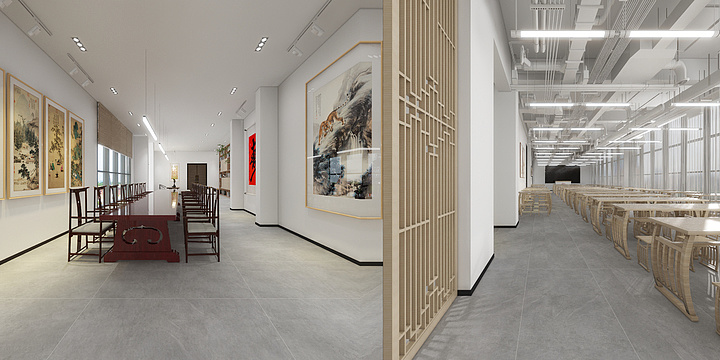 元一风水空间设计机构-海晟名居书法班-装修设计方案