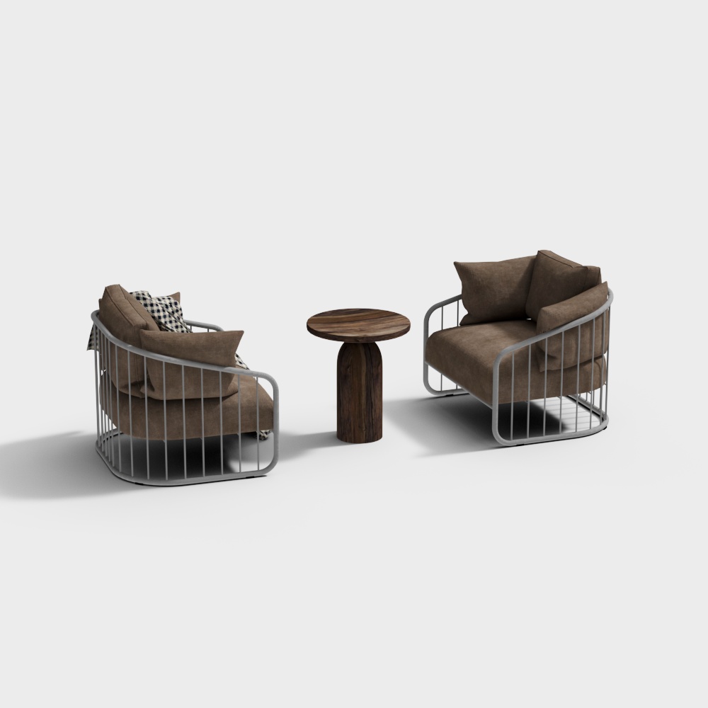 户外单人沙发组合3D模型