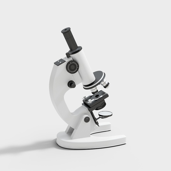 Gray Laboratory Microscope 3D Model for Science Spaces