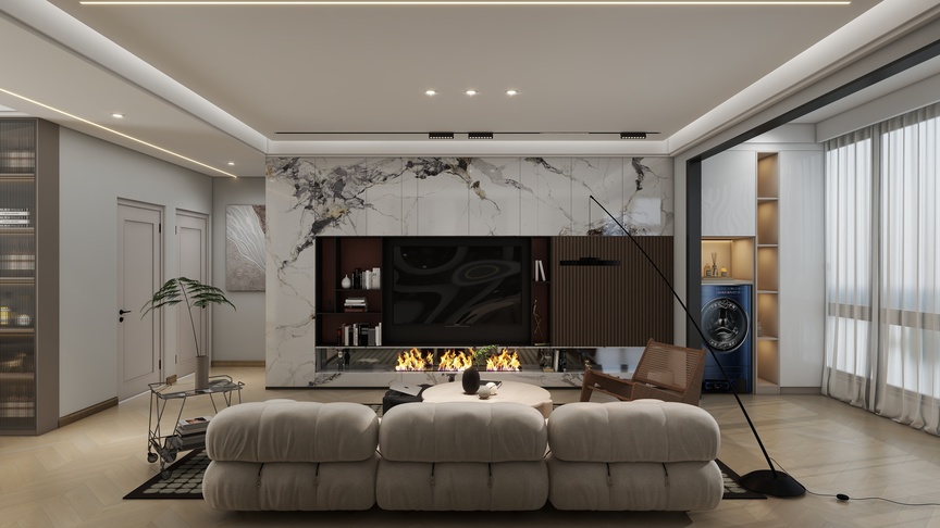 uuuuGtna-奶油风方案120m²装修效果图