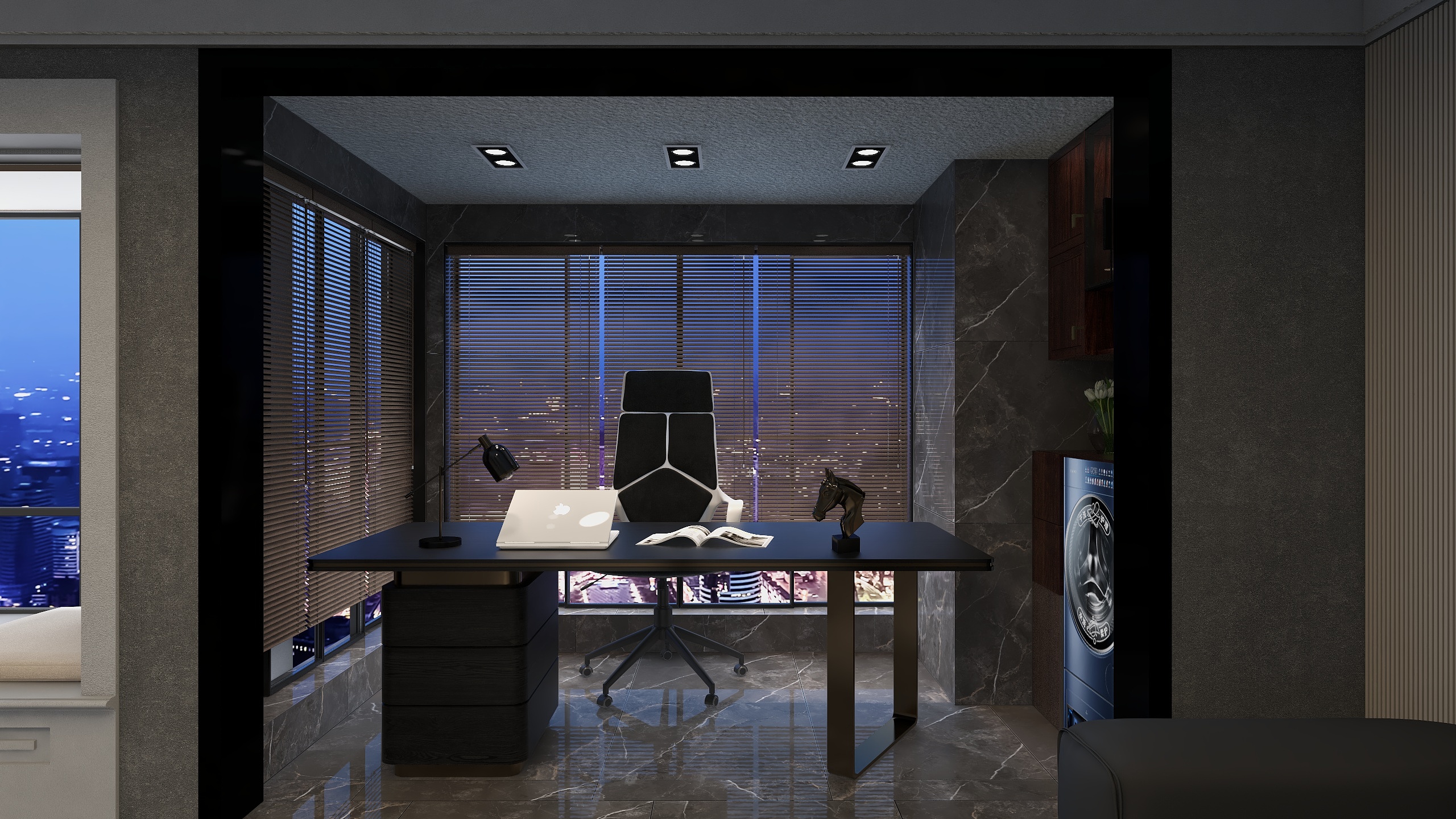 鑫佳装饰设计工作室-暗色系宝龙世家95㎡2室-装修设计方案