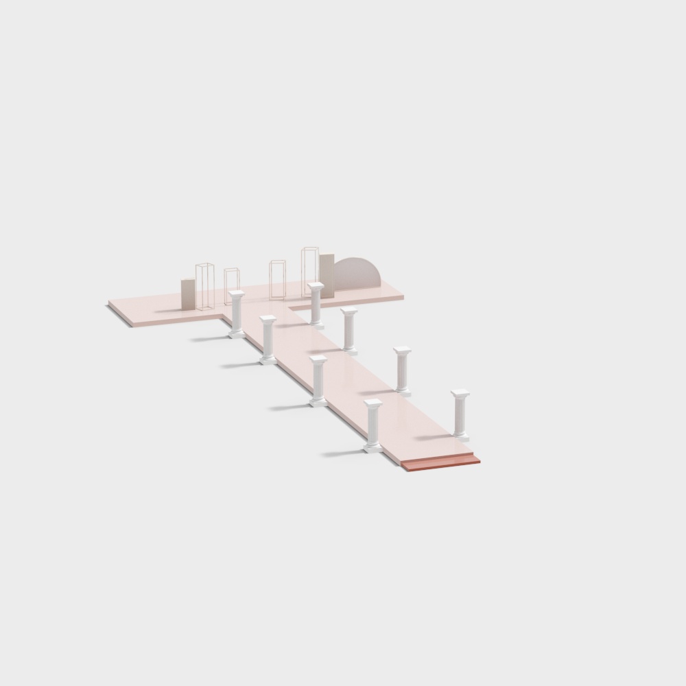 室内现代婚礼T台3D模型