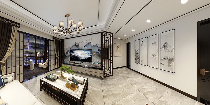 冷酷的大帅哥-冷酷的新中式-装修设计方案