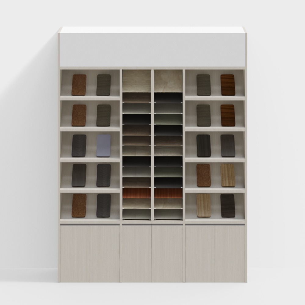 棕色系板材展柜3D模型