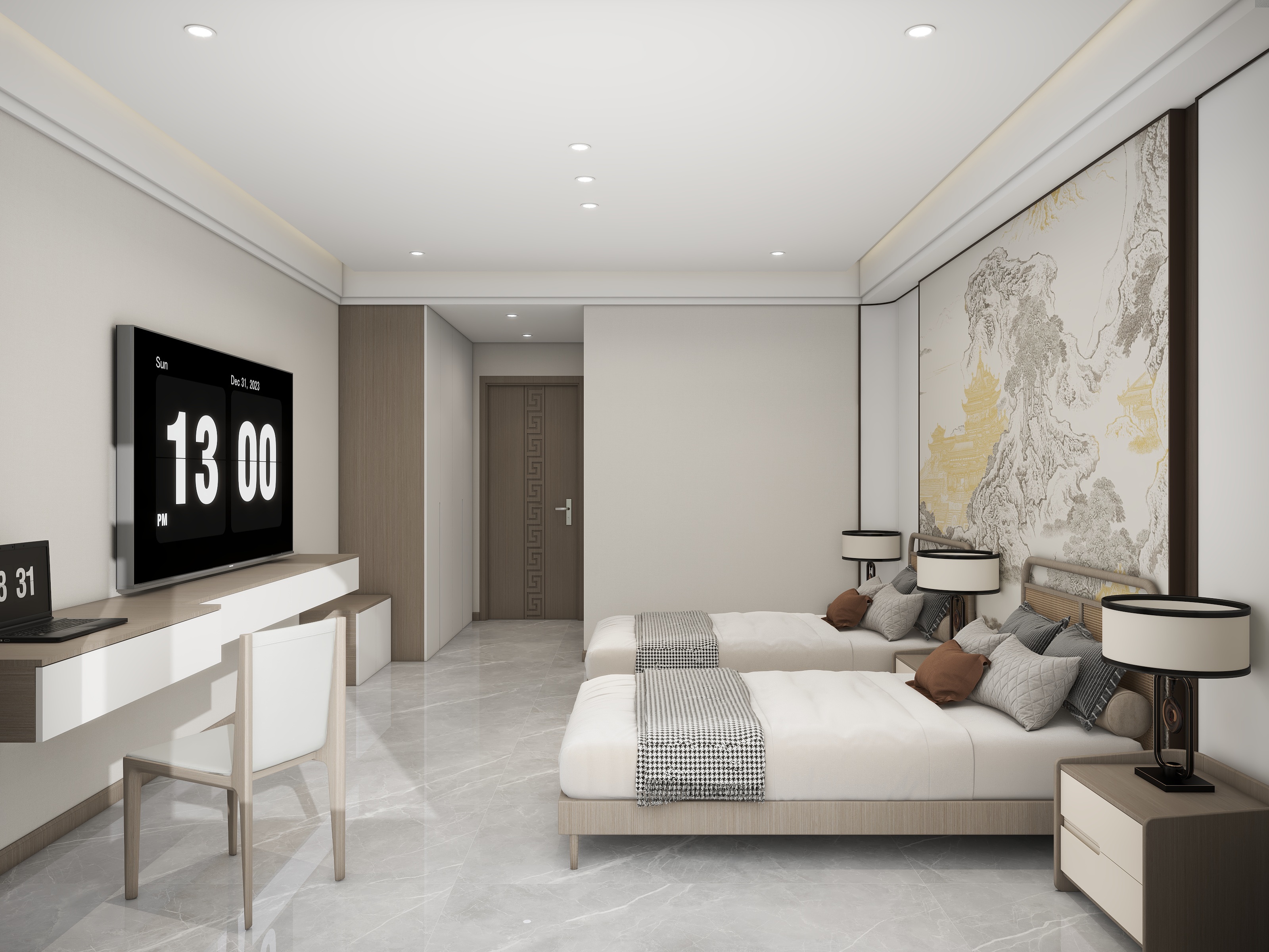 李青越-480平新中式酒店包房装修效果图