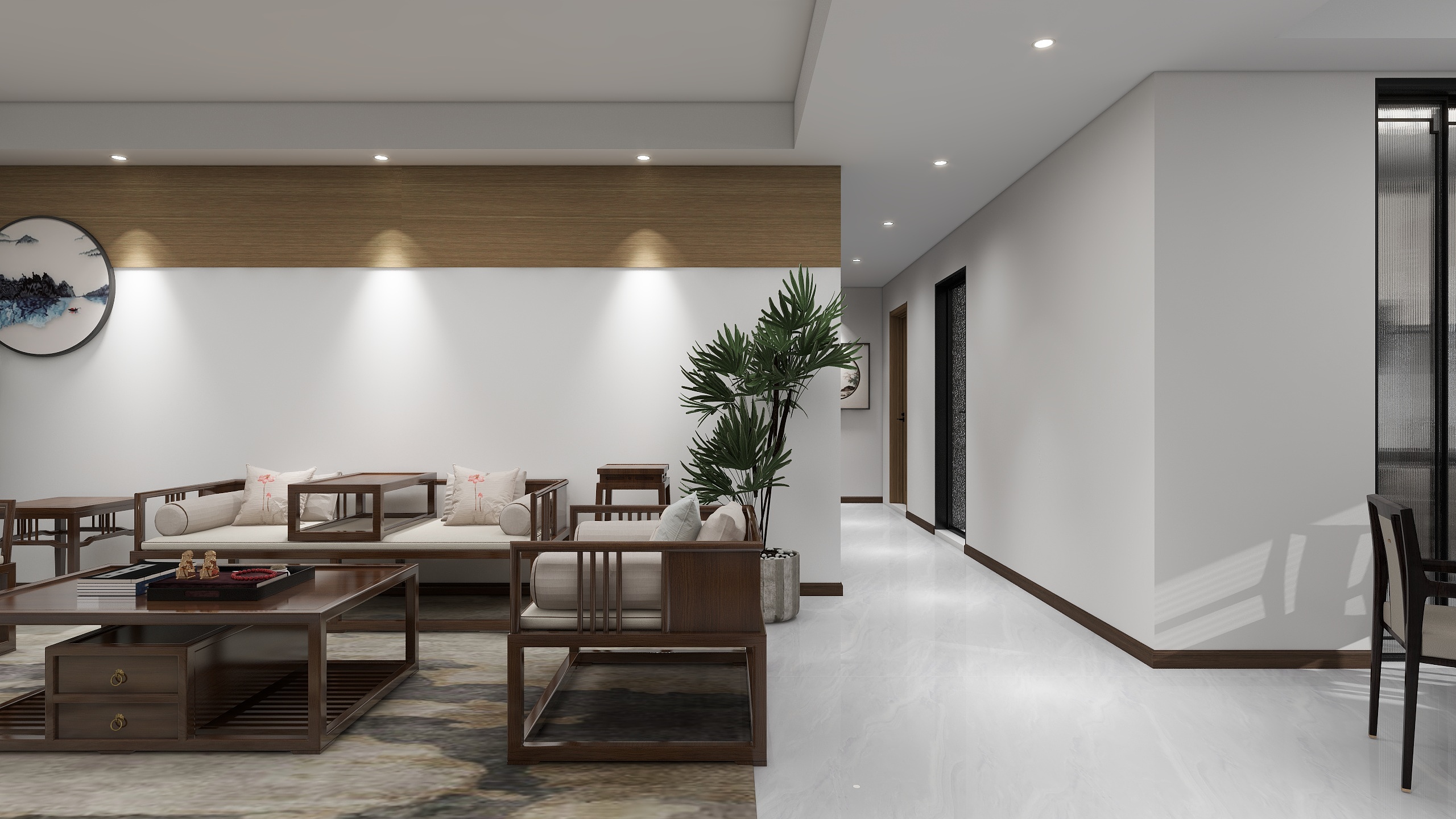 淄博二狗设计师-新中式158㎡3室装修效果图