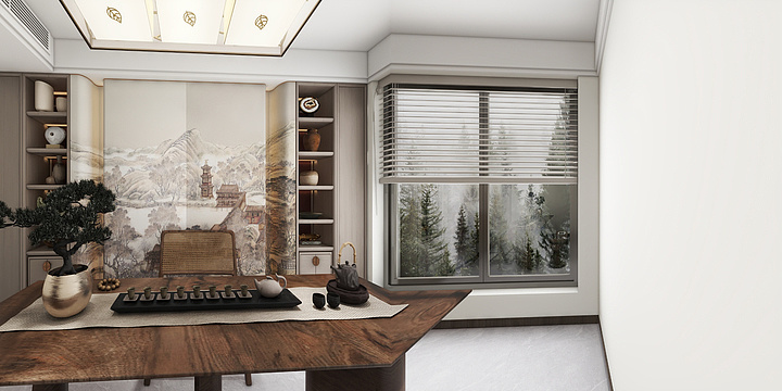 天湖居装饰张子豪-鼎立G区19号楼新中式-装修设计方案