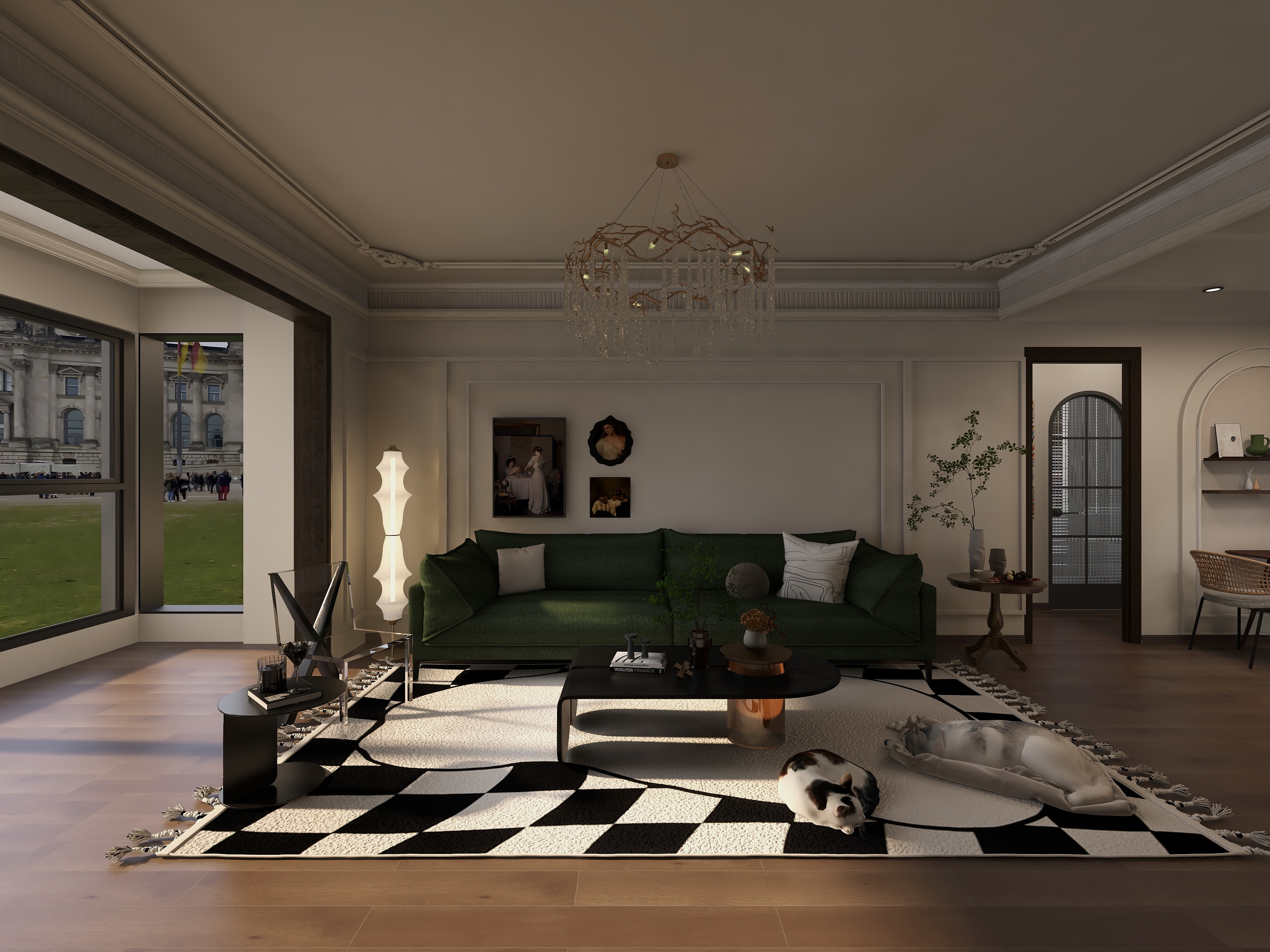 夹心热狗肠-复古装修效果图