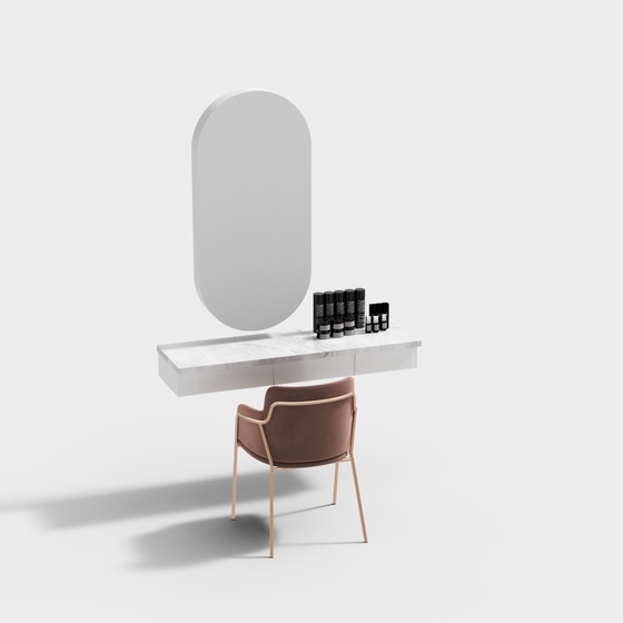 Single wall-mounted dressing table