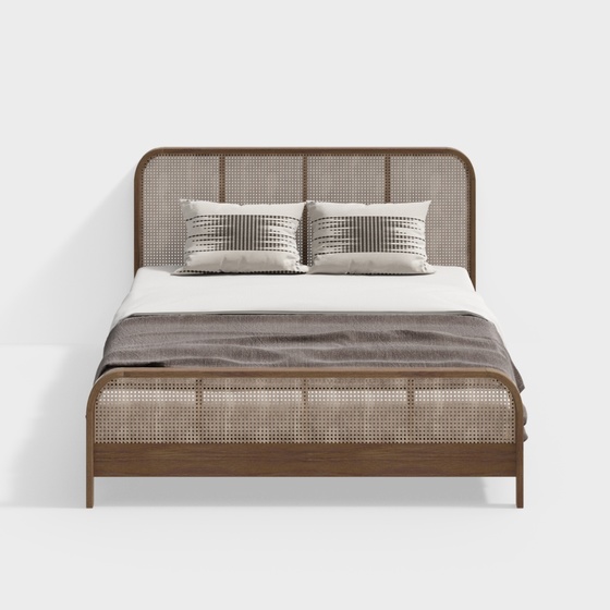 Wabi-sabi style double bed
