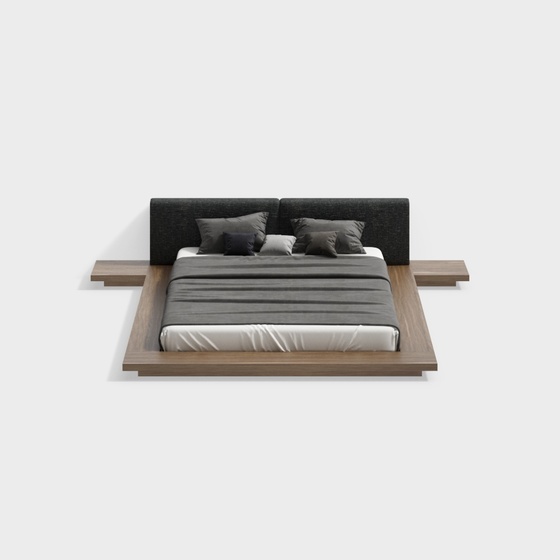 Wabi-sabi style double bed