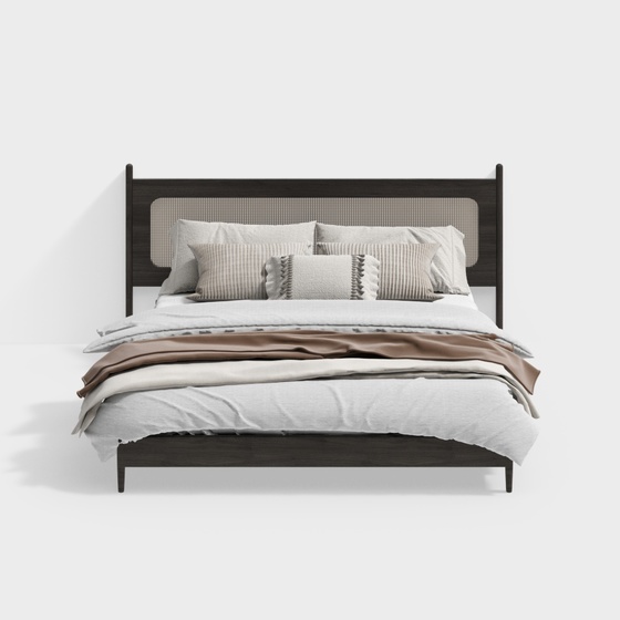 Wabi-sabi style double bed