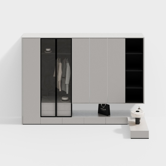 Modern wardrobe with bedside tables