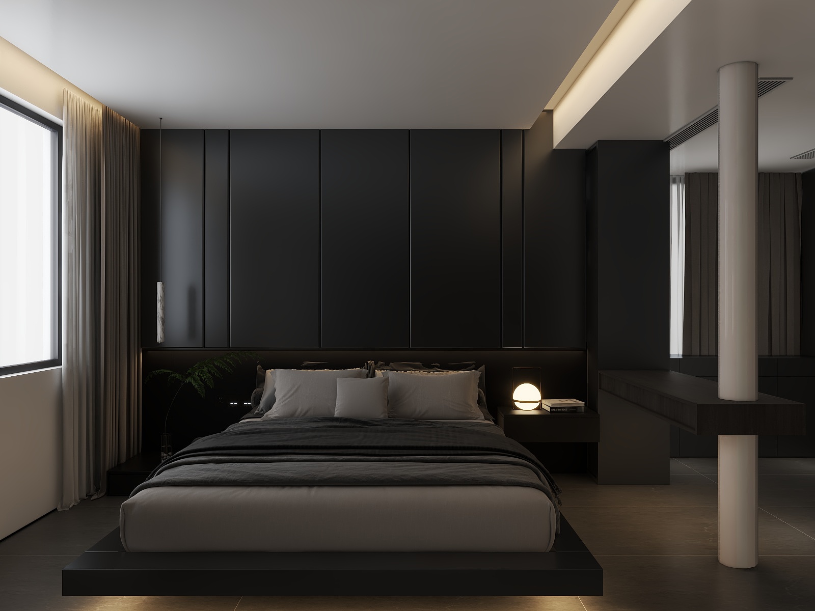 张文龙PVqz-森林湖畔-极简黑白-装修设计方案