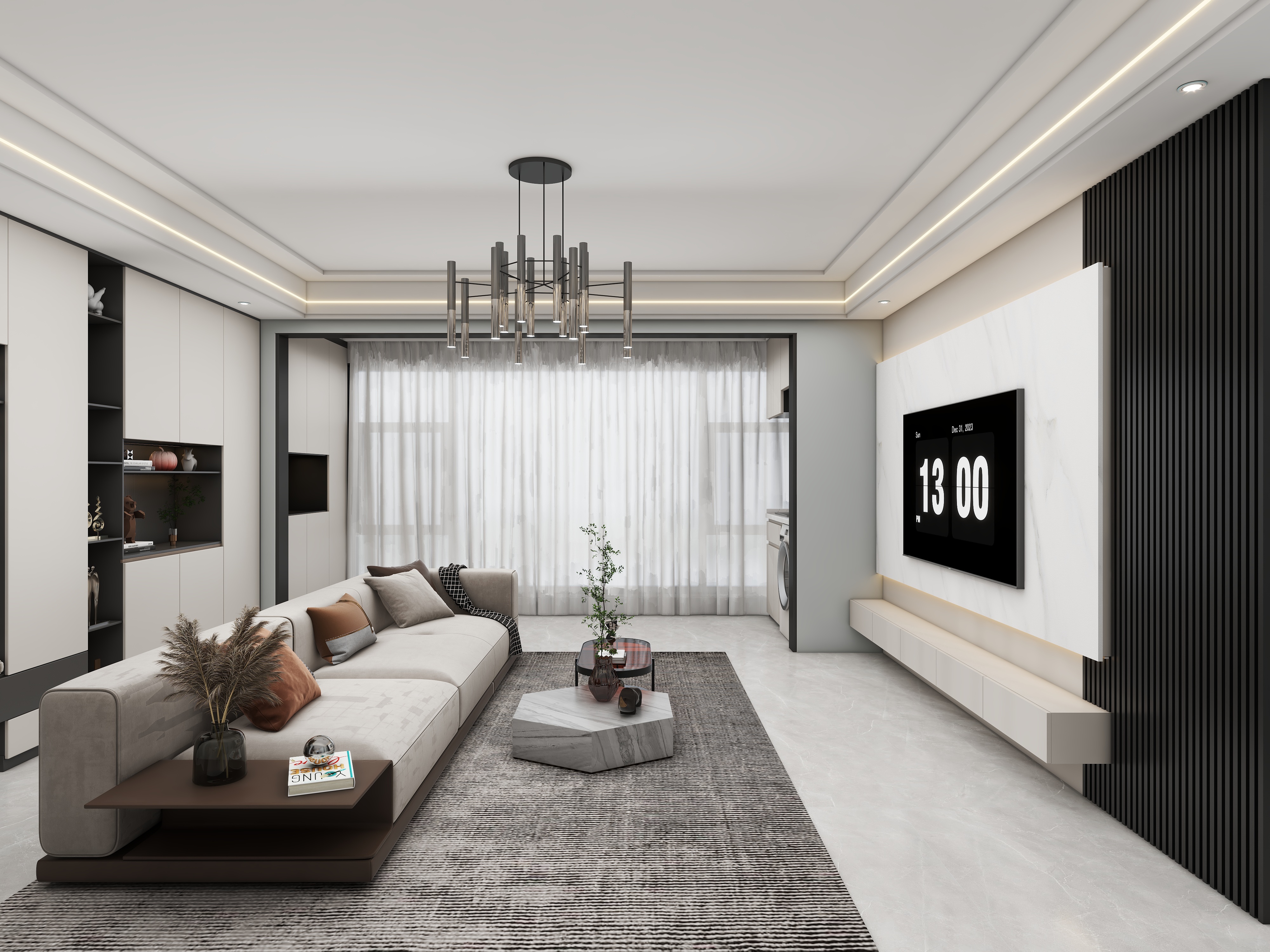 壹诺设计工作室-146㎡4室-现代简约装修效果图