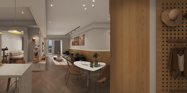 全案设计谢波-海德公园81㎡2室-装修设计方案