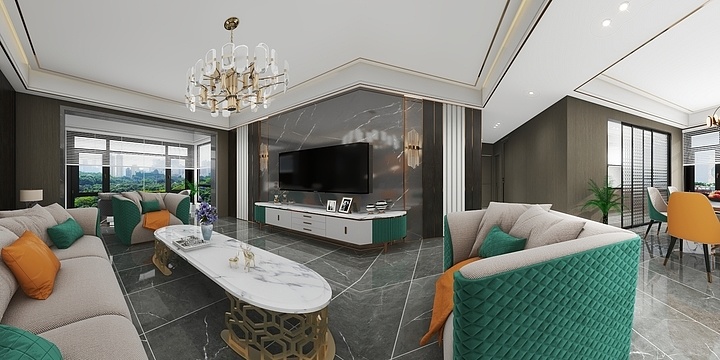 薛飞-现代轻奢108.33-装修设计方案