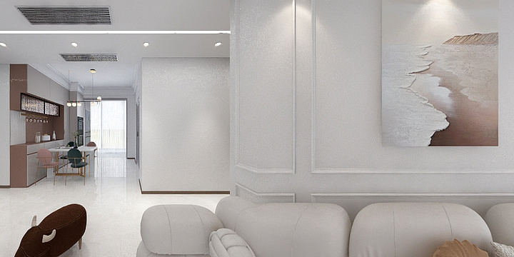 凡舍-空间设计-淮阳碧桂园11#1-102室（现代奶油风格）-装修设计方案