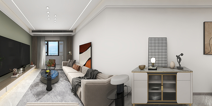 非鱼Designer-颐高国际公寓1905室效果图-装修设计方案