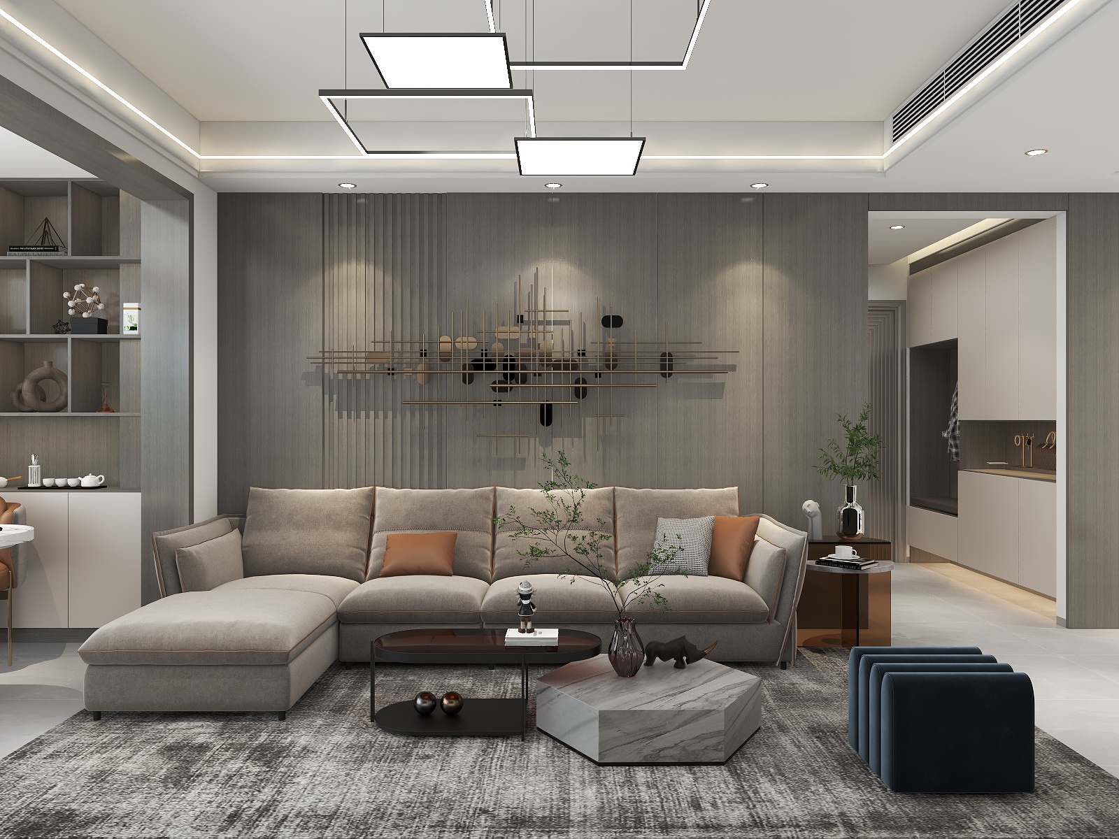 720全景效果图库-现代简约151平4房 珑玥府-装修设计方案