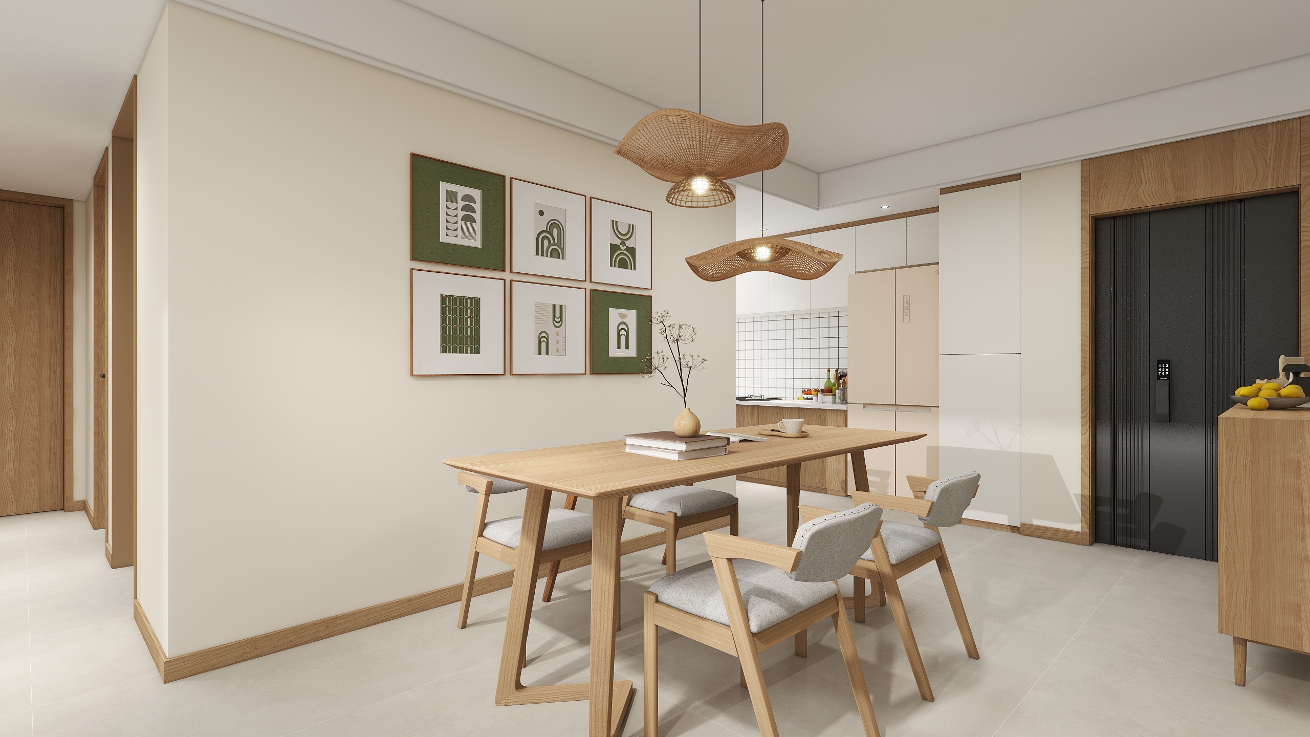 千景室内设计工作室-金水湾原木风三室-装修设计方案