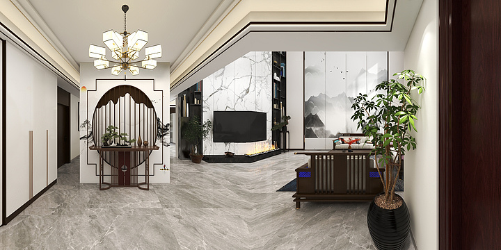 非鱼Designer-柴集张大庄别墅效果图（一改）-装修设计方案