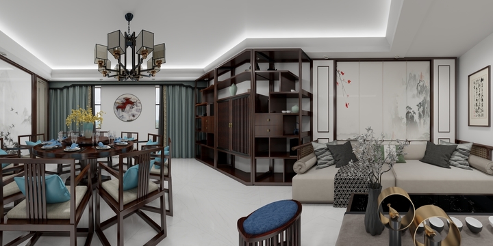 肖长洲-食堂包间中式二-装修设计方案