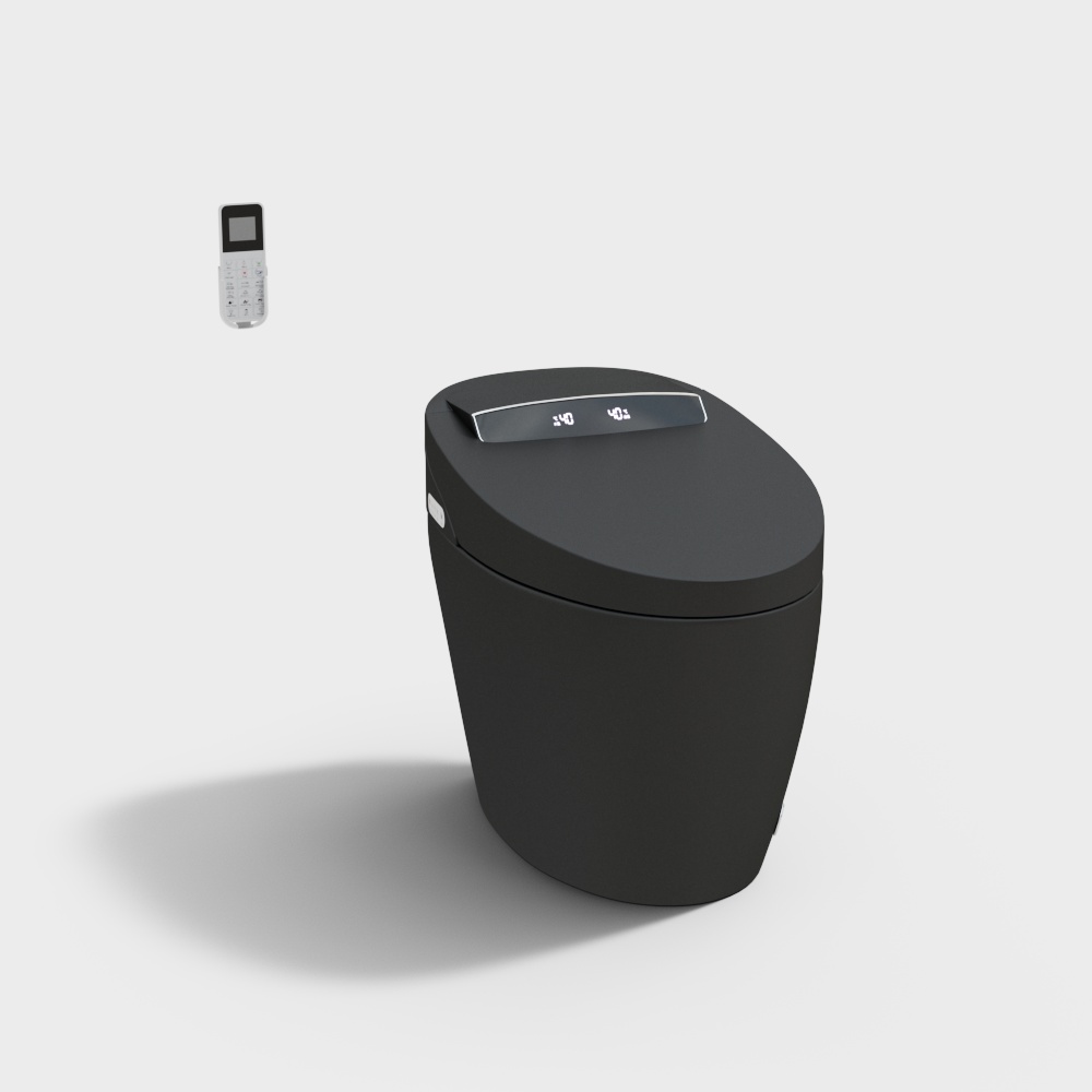 Modern Black Smart One-Piece 1.28 GPF Elongated Automatic Toilet & Bidet with Seat