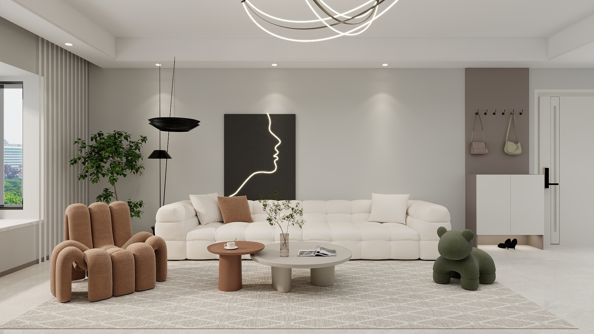 李青越-114方现代三居室装修效果图