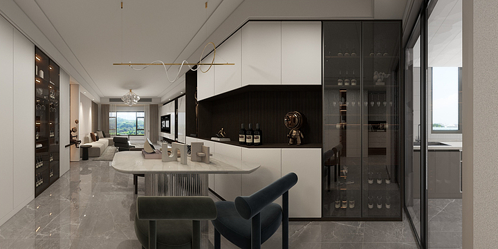 装潢设计杨-檀宫4室157㎡-装修设计方案