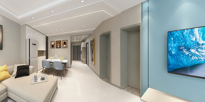 陇县信托装饰-御龙湾小区C3户型\\'面积99.16-装修设计方案