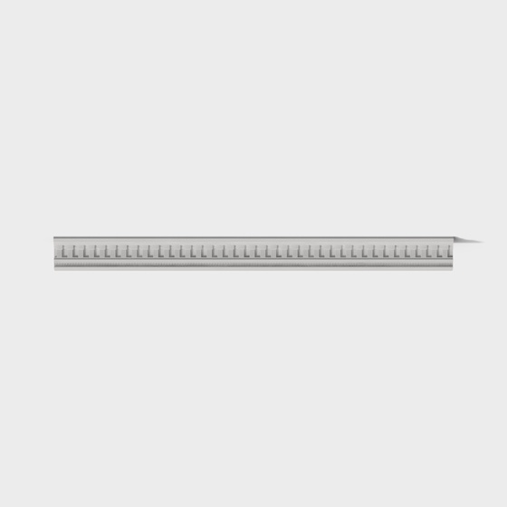 Simple European Plaster Molding 3D Model in Gray Finish