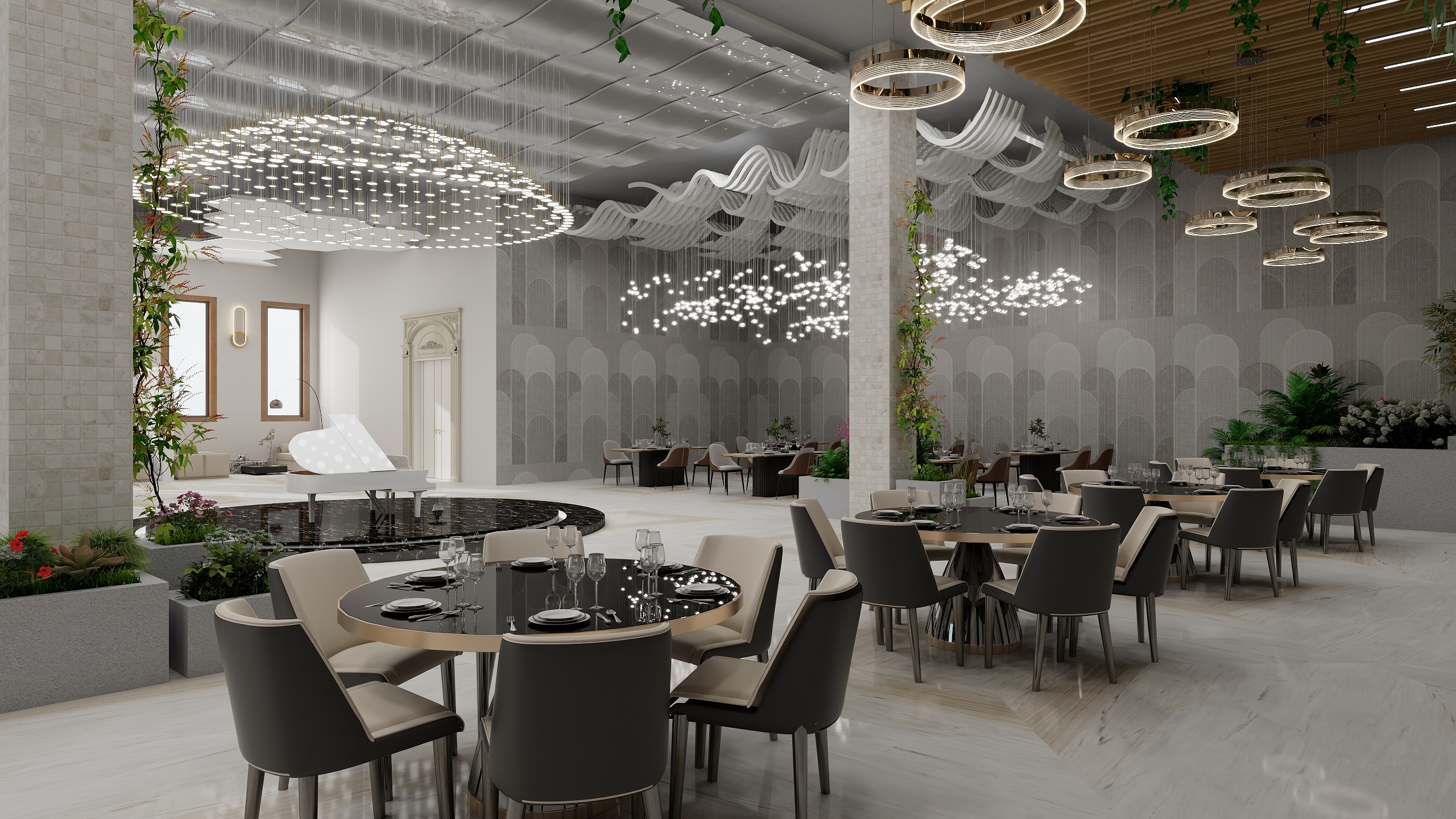 绯雨九色-混搭风格概念餐厅装修效果图