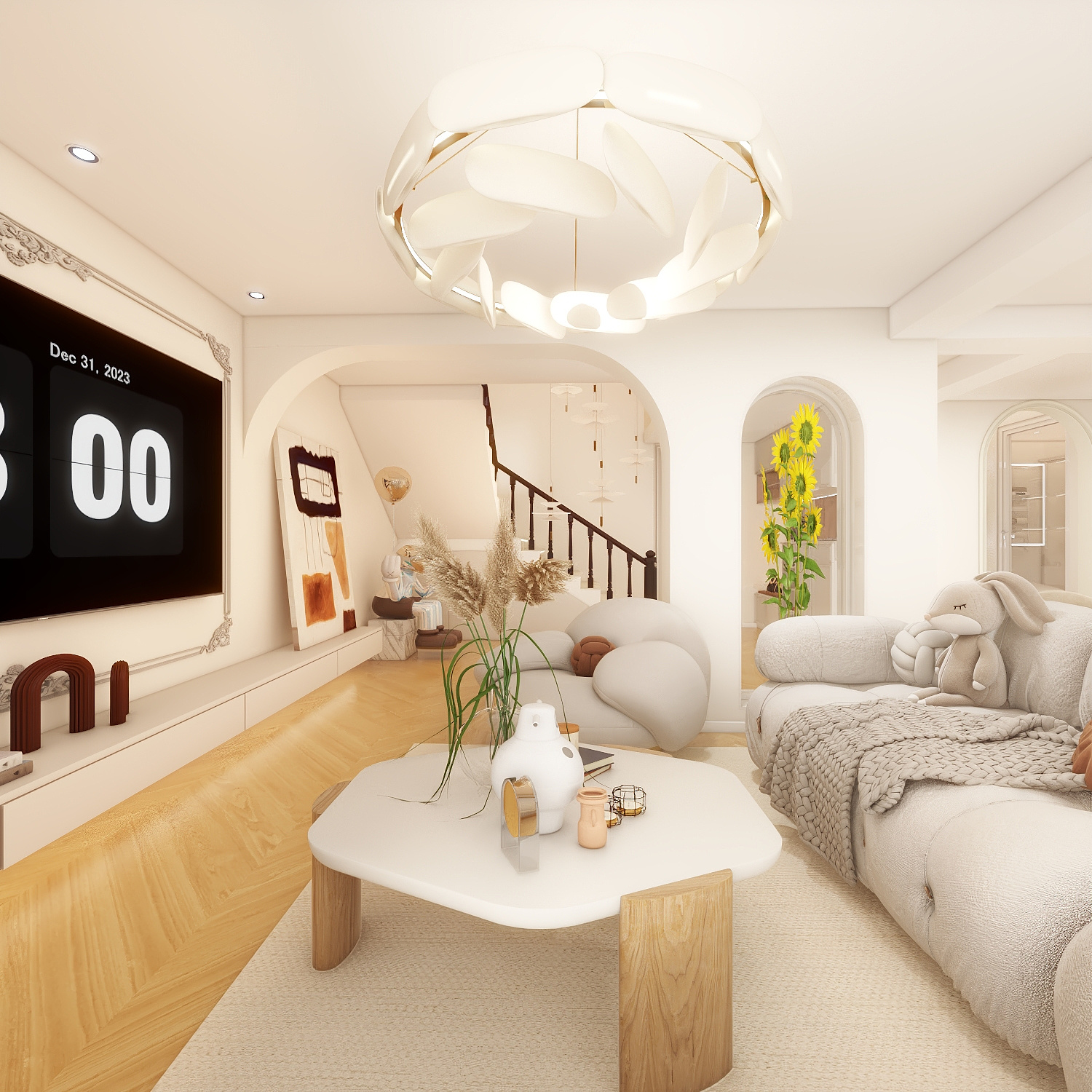 空间设计_自传-loft奶油法式设计装修效果图