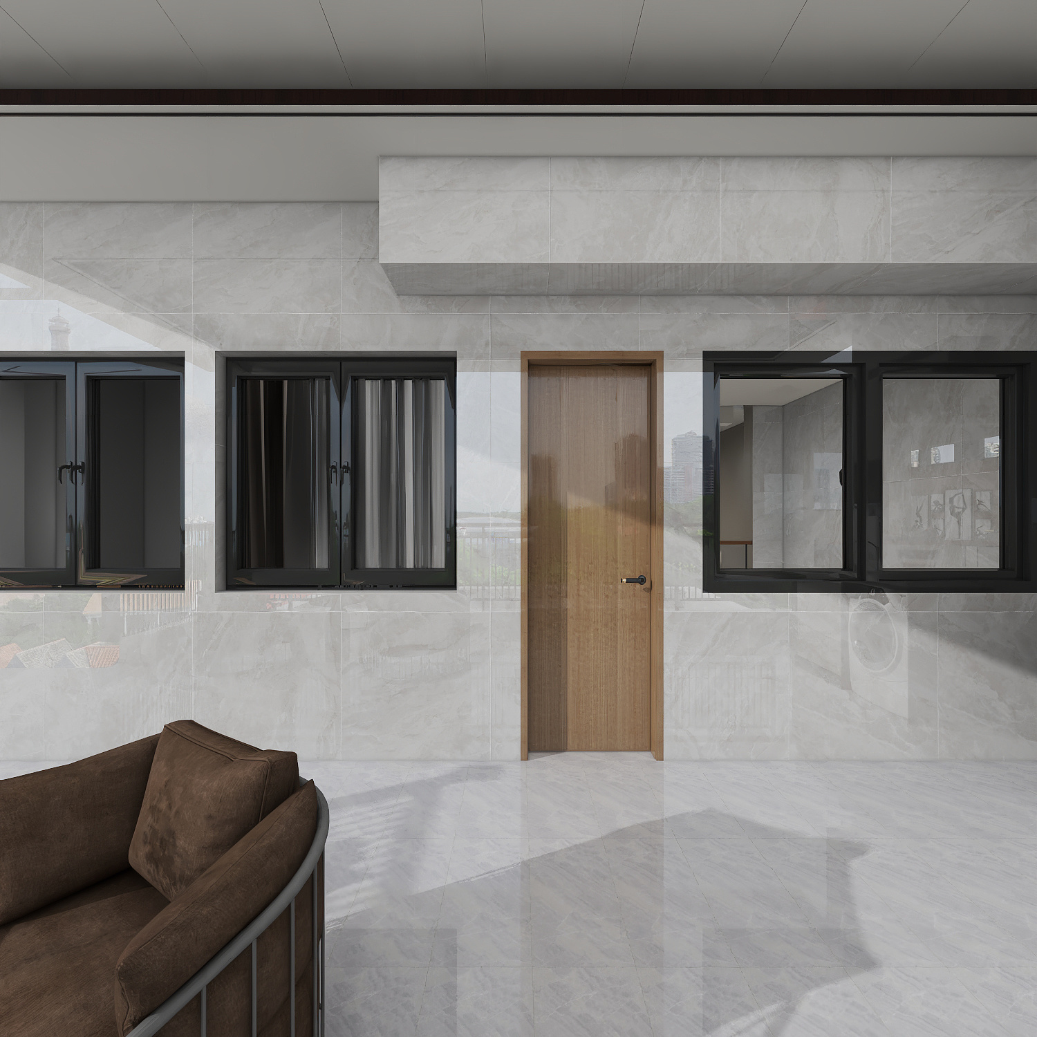 汇佰嘉护墙板工厂-刘总惠州金山湖联排别墅一层顶楼露台装修效果图第3张