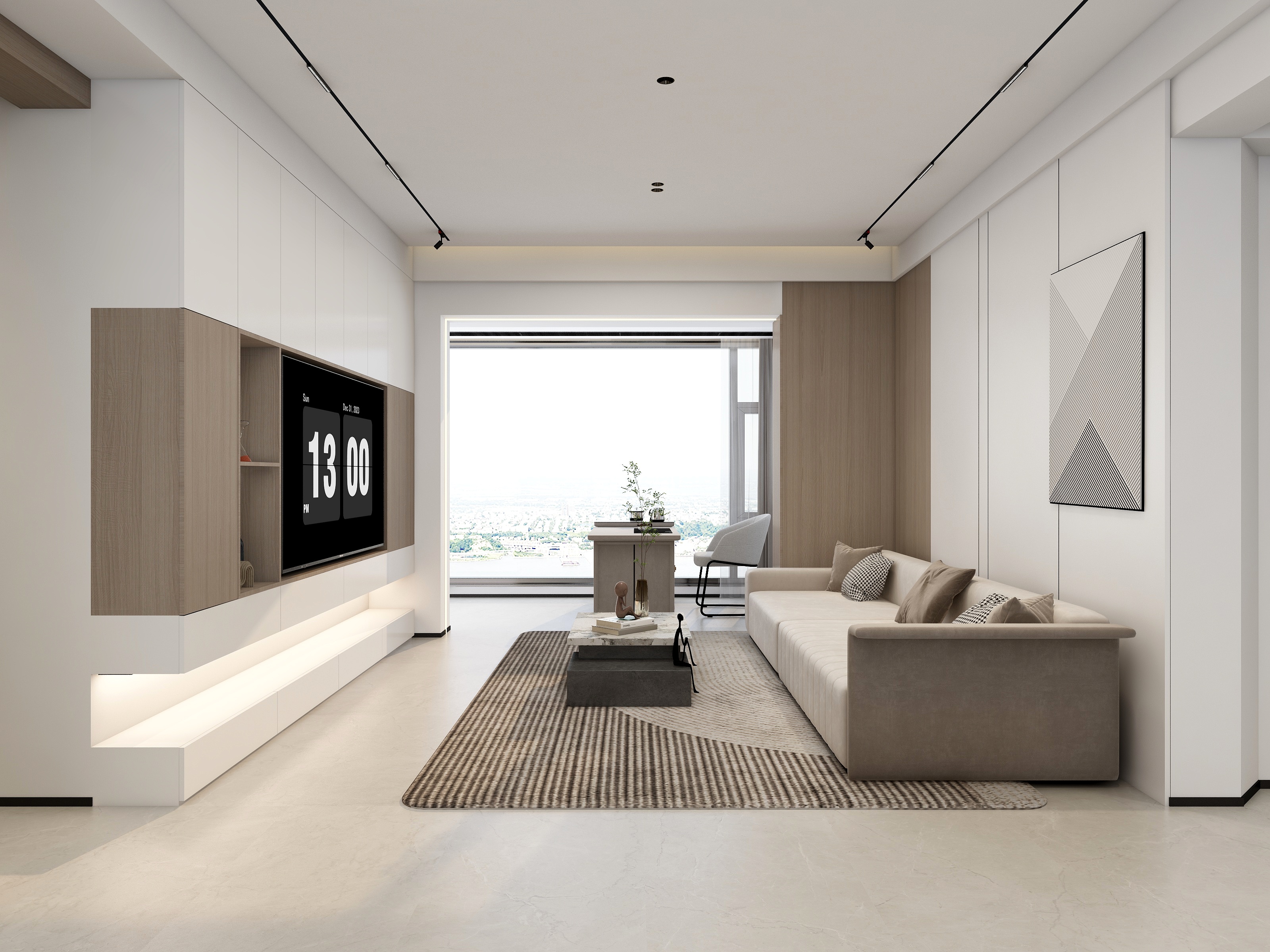 张煜强煜境设计-华侨城云顶现代简约127㎡4室装修效果图