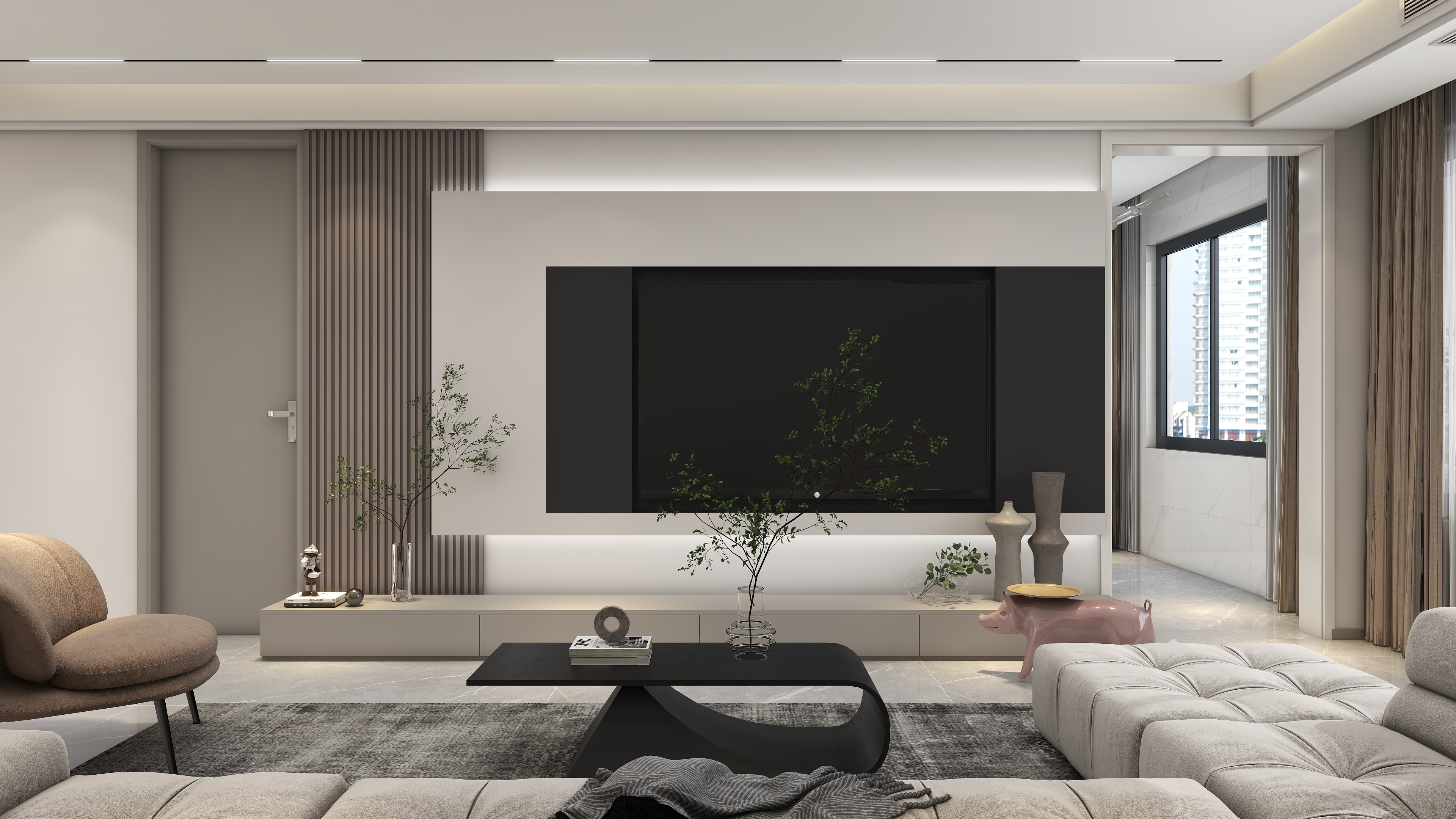 星空设计500一套-三居现代简约风139㎡装修效果图