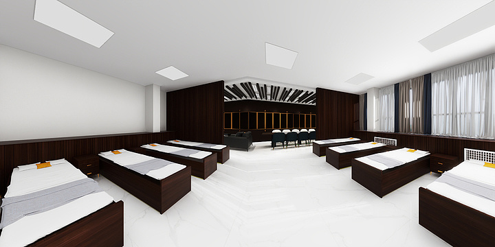 木易木匠_2021满-奥体中心消防站备勤室10人间-2-装修设计方案