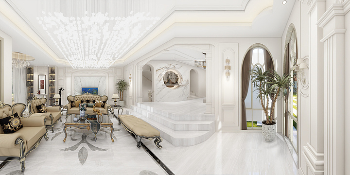 一泓Gluck-水榭山一楼效果图-装修设计方案