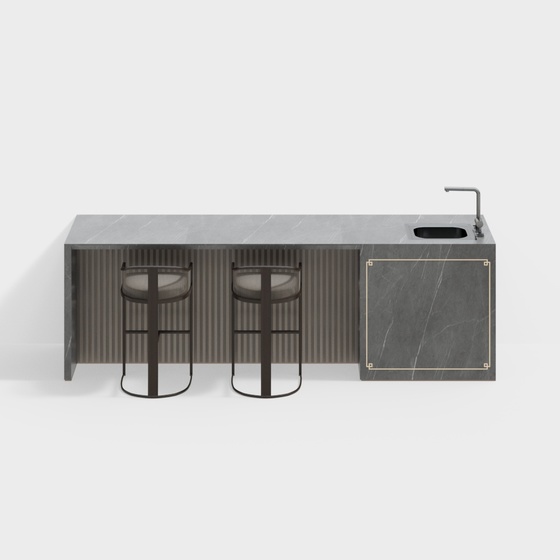 Black Dining Table Set 3D Model