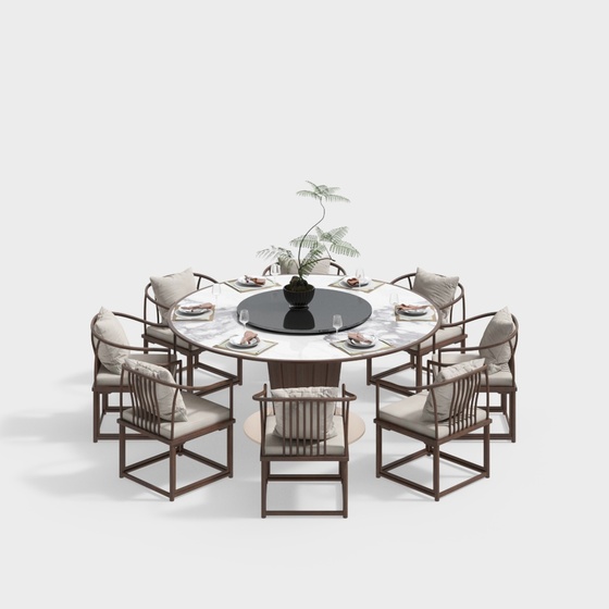 New Chinese dining table and chair combination