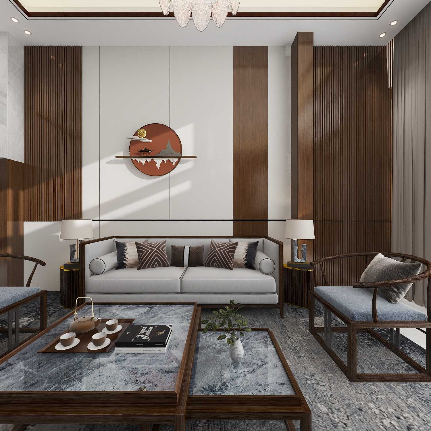 汇佰嘉护墙板工厂-刘总惠州金山湖联排别墅地下第二层客厅装修效果图第4张